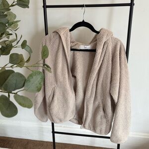 TNA Aritzia teddy jacket sweater zip up